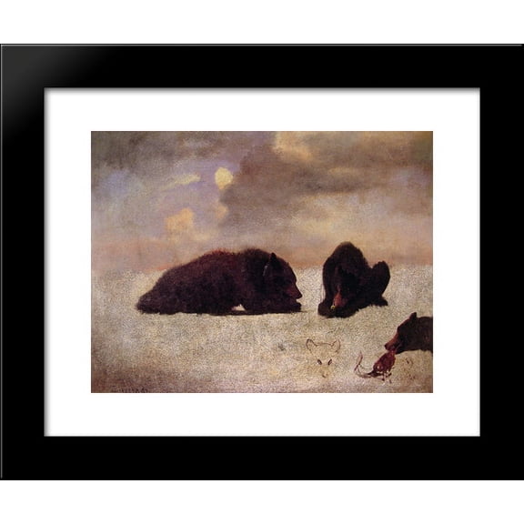 Grizzly Bears 20x24 Framed Art Print by Bierstadt, Albert