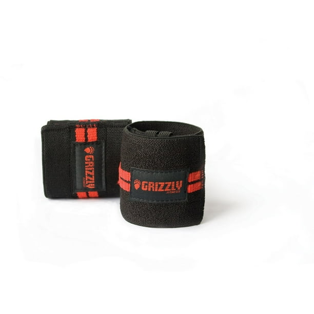 Grizzly Fitness Red Line Weight Lifting Wrist Wraps White