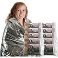 thumbnail image 1 of Grizzly Gear Emergency Thermal Blanket 10 Pack Set- 7 x 4 1/3 Ft- Thermal Mylar, Insulated, Heat Resistant, Weatherproof and Tearproof Survival Supplies, 1 of 4