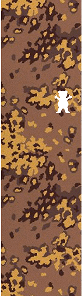 Grizzly Griptape Camo Bear Cutout Grip Sheet 9 x 33 Brown / Mustard