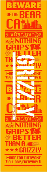 Grizzly Griptape Roll Call Grip Sheet 9 x 33 Mustard