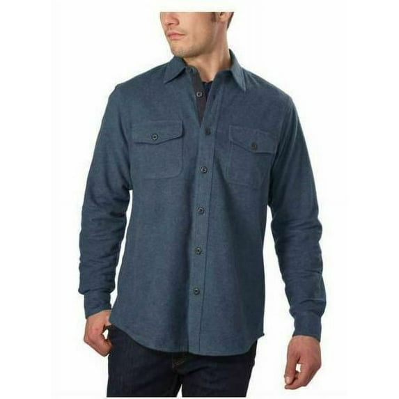 Grizzly Mountain Men’s Flannel Chamois Shirt, Blue - Medium - NEW