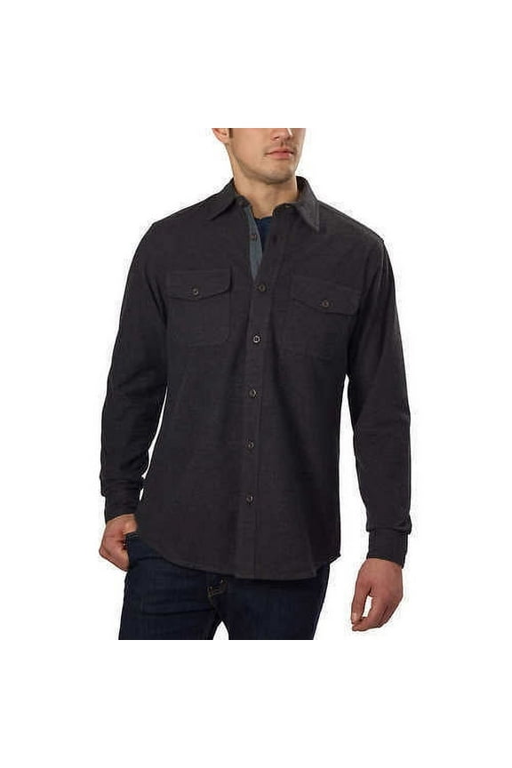 Mens Flannel Chamois Shirt Charcoal Medium - NEW