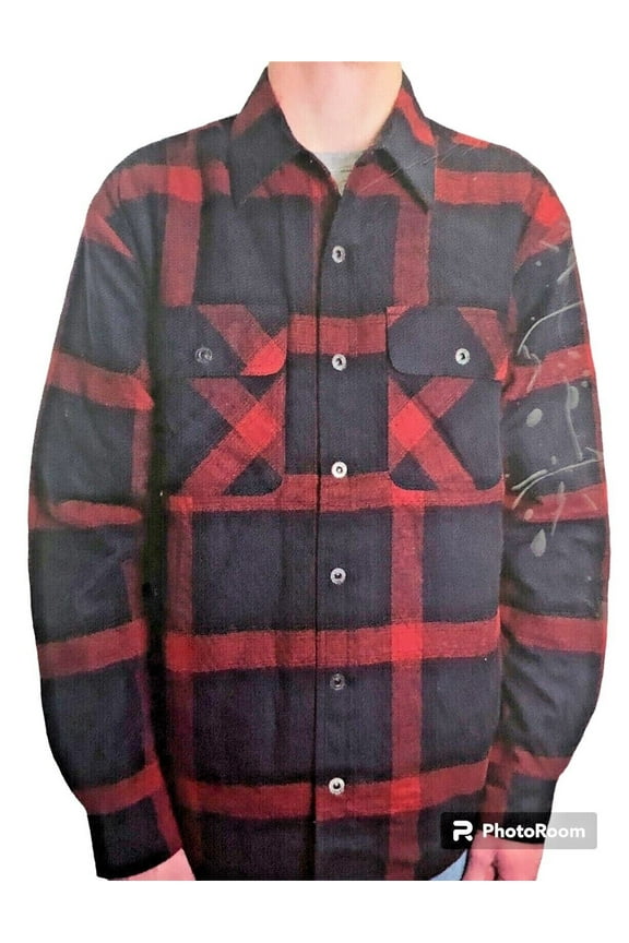 Men's Sherpa Lined Plaid Flannel Shirt Jacket