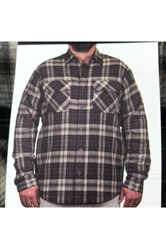 n Men's Shirt Jacket Plaid Sherpa Fleece
