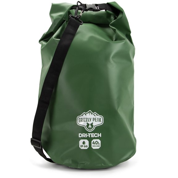 Grizzly Peak 40L Dri-Tech Waterproof Dry Bag IP 66 Roll-Top Camping Sack with Carrying Straps