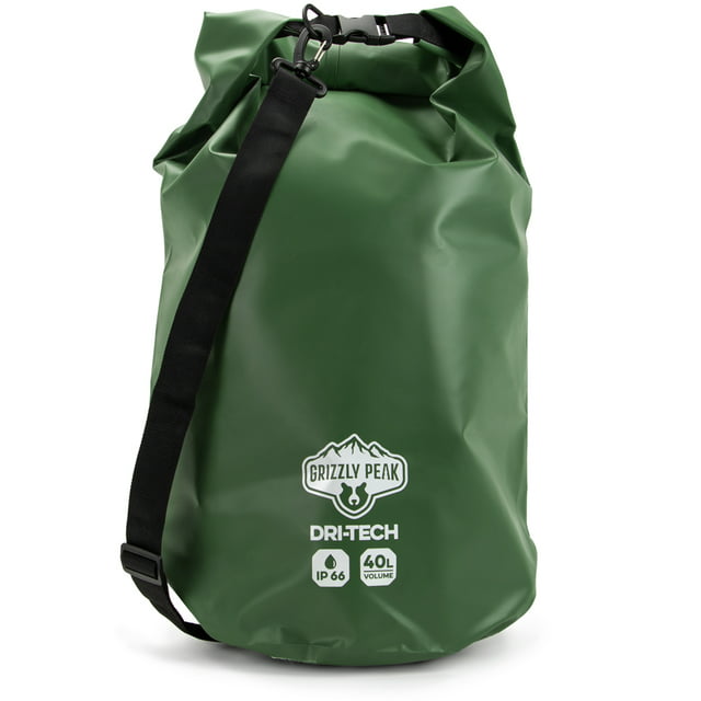 Grizzly Peak 40L Dri-Tech Waterproof Dry Bag IP 66 Roll-Top Camping ...
