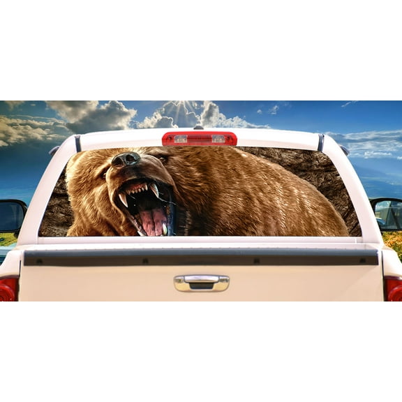 Grizzly Rear Window Graphic | HD Truck & Car Back Window Graphic SignMission