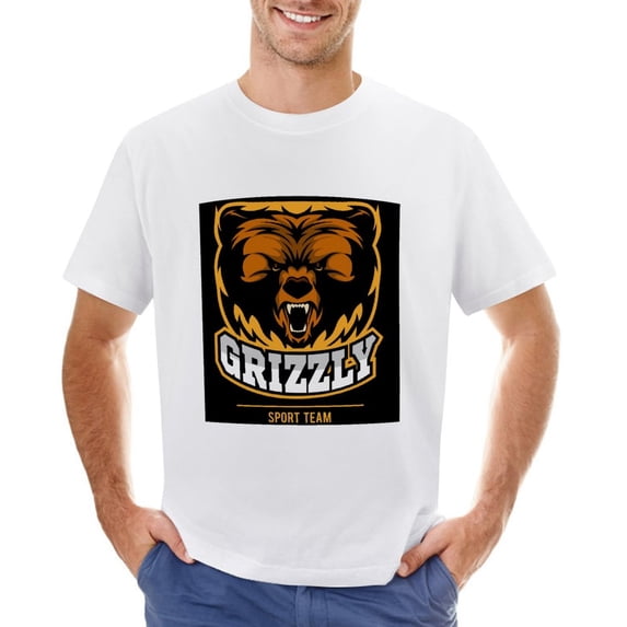 Grizzly Sport Team Vintage T-shirt Mens Cotton Classic Crewneck Short Sleeve Tees Unisex White 3XL