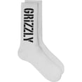 thumbnail image 1 of Grizzly Stamp Crew Socks White/Black 1 Pair, 1 of 1