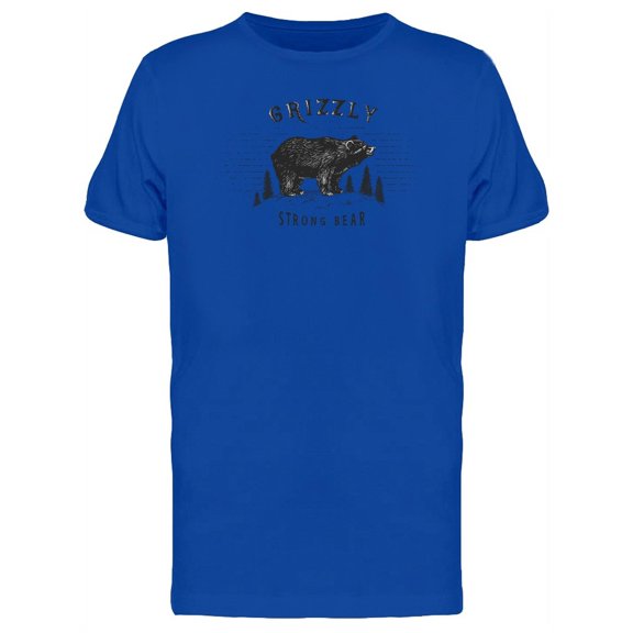 Grizzly Strong Bear Ink Style T-Shirt Men -Image by Shutterstock, Male Medium