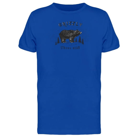 Grizzly Strong Bear Ink Style T-Shirt Men -Image by Shutterstock, Male Small