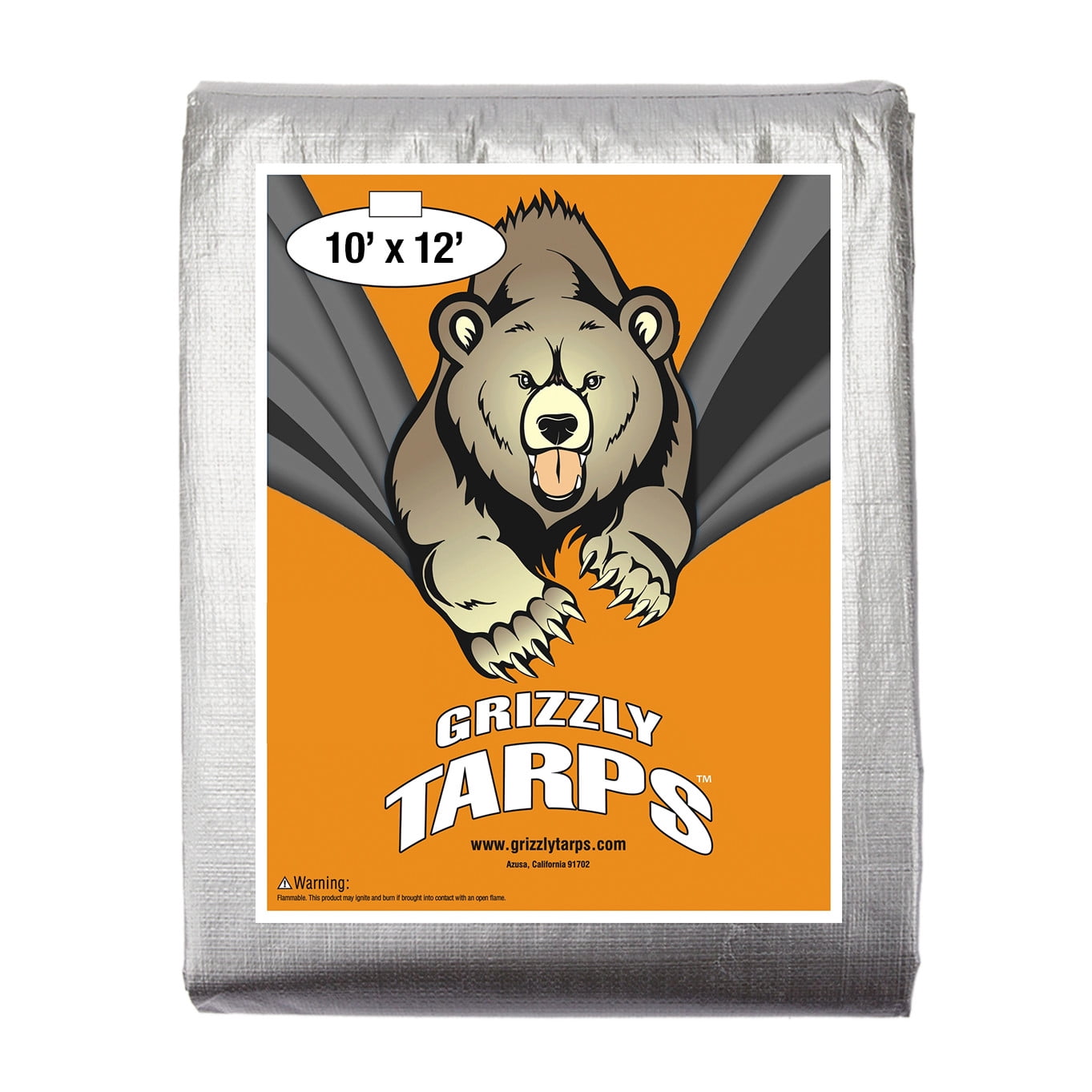 Grizzly Tarps by BAir 10' x 12' Waterproof Heavy Duty Poly Tarp, 14x14
