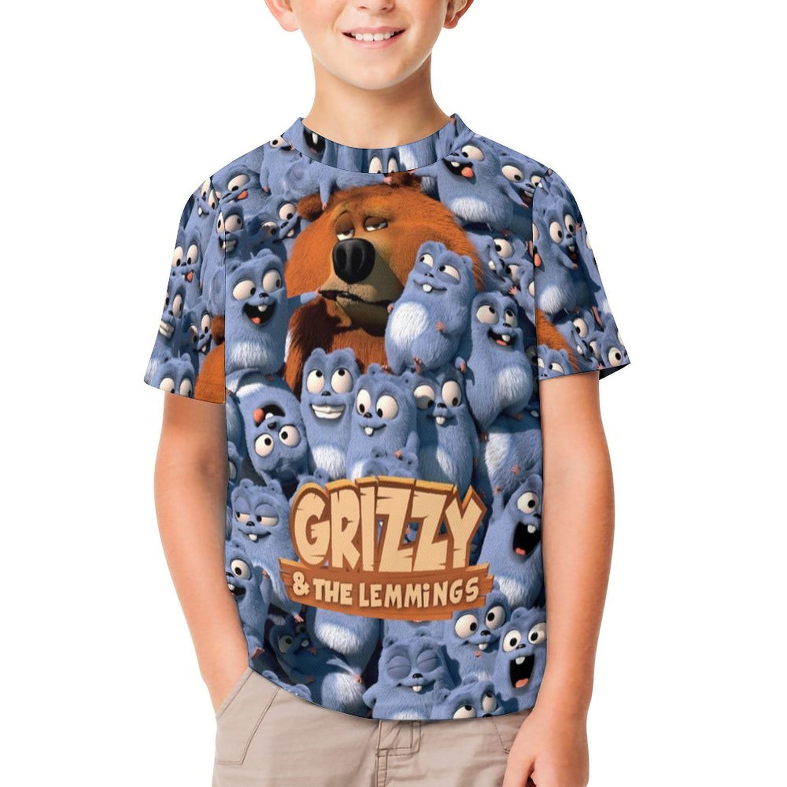 Grizzy And The Lemmings Kid's T-Shirt Short Sleeve T-Shirt Tops Summer ...