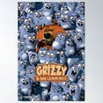 thumbnail image 1 of Grizzy And The Lemmings Poster Wall Art, Modern Wall Decor For Living Room Bedroom, 24x36 UNFRAMED, 1 of 2