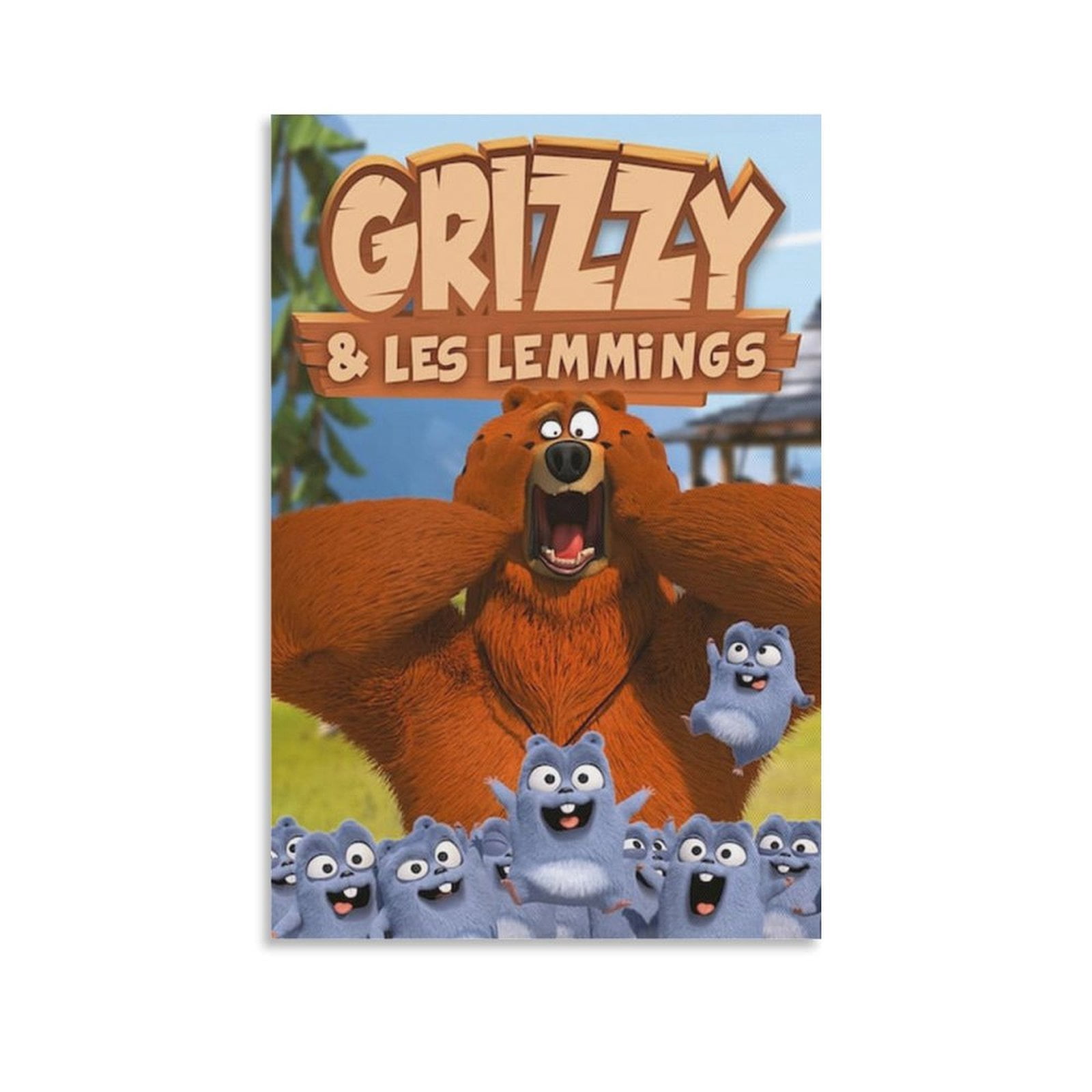 Grizzy And The Lemmings Wall Paintings Elegant Hanging Art Canvas Wall