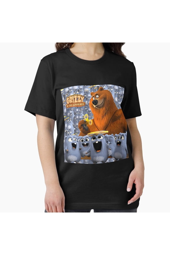 Grizzy And The Lemmings Wheel Retro Cartoon Kids Friendly Art Unisex T-Shirt, up to size 5XL