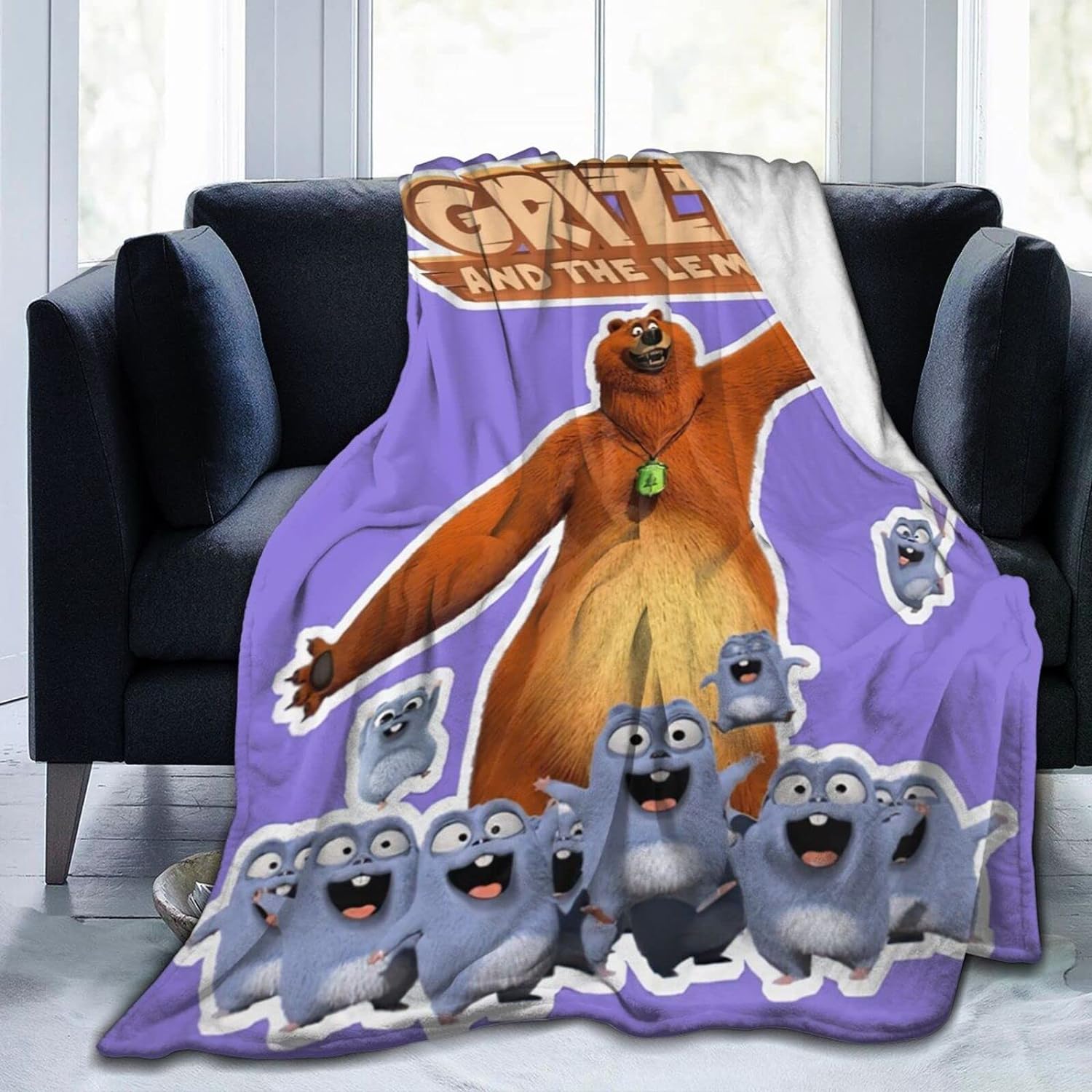 Grizzy and Lemmings Ultra Soft Micro Fleece Warm Throw Bed Blanket Sofa