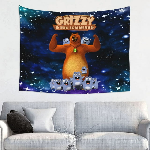 Grizzy and the Lemmings Tapestry Anime Poster Large Background Wall Art