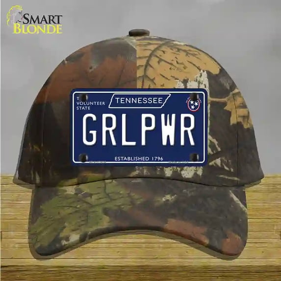 Grlpwr Tennessee Blue Novelty License Plate Hat Tag Cotton Camoflauge
