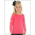 thumbnail image 1 of Grls 3-6X Sheer Jersey Raw Edge Twisted Round Neck ConTRast Two-Fer Brnt Long Sleeve Slcn Wsh, 1 of 2