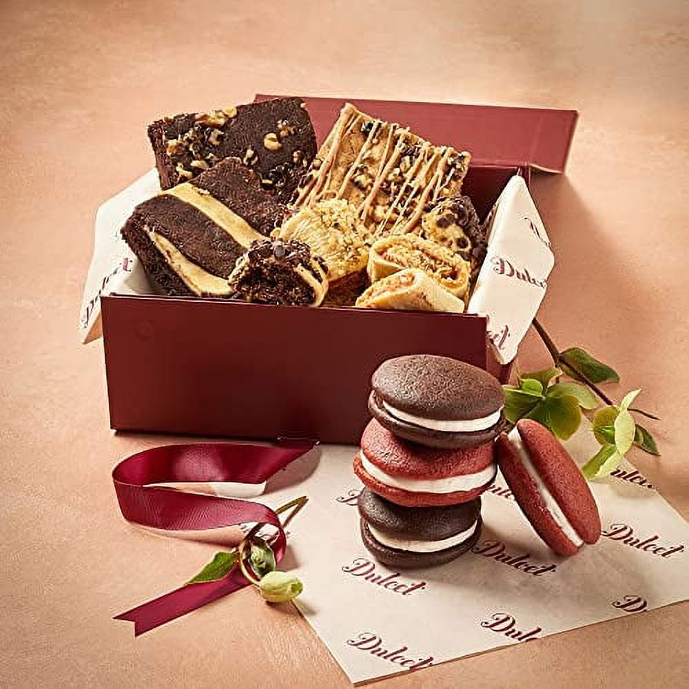 Grmet Pastry Gift Basket Filled With Red Velvet Whoopie Pie, Fudge