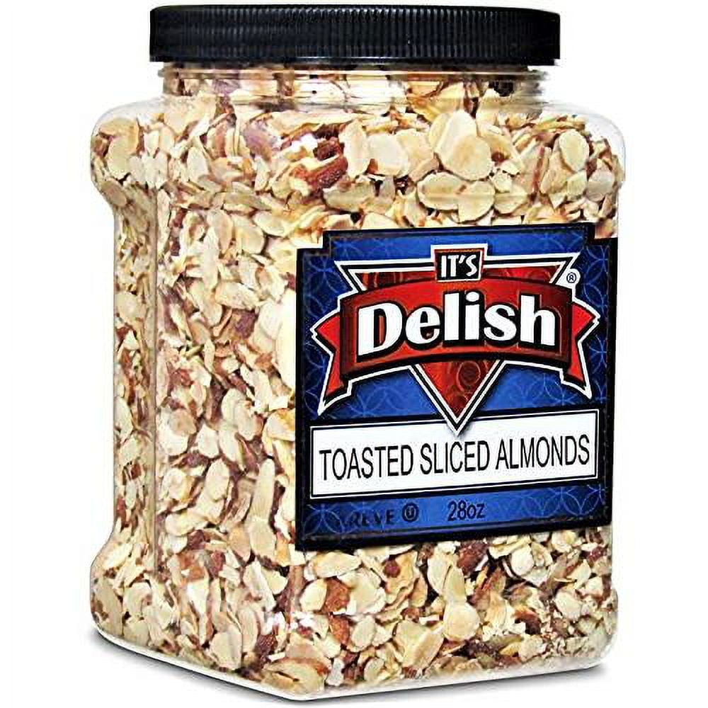 Grmet Toasted Sliced Almonds By 28 Oz Bulk Reusable Jumbo Container Premium Oven Dry Roasted
