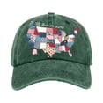 thumbnail image 1 of GrmtClth 250 Anniversary Usa Hat Independence Day American Flag Print Baseball Caps Classic Distressed Washed Caps Fashion Adjustable Headwear Green, 1 of 7
