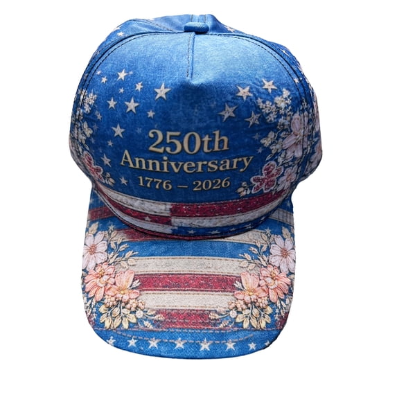 GrmtClth 250th Anniversary USA Hat Unisex 1776-2026 Vintage Floral Embroidered Patriotic Baseball Cap for Fourth of July