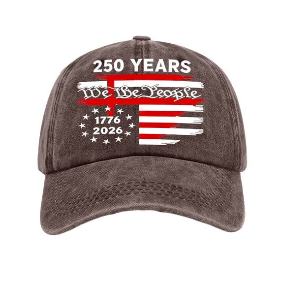 GrmtClth 250th Anniversary Usa Hat Patriotic Caps 1776-2026 American Printed Baseball Hat Honoring Veterans Soft United States Washed Hat Men and Women Coffee One Size