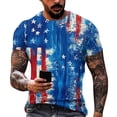 thumbnail image 1 of GrmtClth 4th of July Tops for Men Patriotic American Flag Print Vintage Tee Short Sleeve Fashion Shirts Crew Neck Clothes Multicolor M, 1 of 4