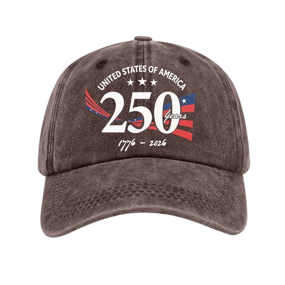 GrmtClth America 250th Anniversary Hat Patriotic Caps 1776-2026 Commemorative Baseball Hat Honoring Veterans Soft Independence Casual Cap for Men Women Coffee One Size