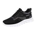 thumbnail image 1 of GrmtClth Breathable Gradient Knit Athletic Trainers for Men Adjustable Lace Cushioned Flexible Wave Sole Anti Slip Daily Jogging Sneakers Black (US/8), 1 of 9