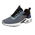thumbnail image 1 of GrmtClth Breathable Mesh Air Cushion Walking Sneakers for Men Lightweight Lace Up Shock Absorb Platform Casual Athletic Trainers Blue (US/9), 1 of 6