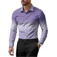 thumbnail image 1 of GrmtClth Button Up Shirt Men Long Sleeve Slim Fit Dress Shirt Vintage Soft Gradient color Casual Shirts Light Purple XL, 1 of 5