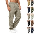 thumbnail image 1 of GrmtClth Cargo Pants for Men Outdoor Hiking Casual Pants Lightweight | Multi Pockets Relax Fit Elastic Waist Pant Work Fishing Athletic Sport Joggers Trouser Beige M, 1 of 7