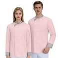 thumbnail image 1 of GrmtClth Chef Coat Men Double-Breasted Hombre Cook Jacket Long Sleeve Comfy Soft Restaurant Uniform Pink XL, 1 of 6