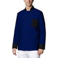 thumbnail image 1 of GrmtClth Chef Coat Men Double-Breasted Personalized Cook Coat Long Sleeve Soft Comfy Restaurant Uniform Navy XL, 1 of 5