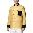 thumbnail image 1 of GrmtClth Chef Jacket for Men Double-Breasted Personalized Cook Coat Long Sleeve Comfy Soft Restaurant Uniform Beige 3XL, 1 of 5