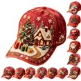 thumbnail image 1 of GrmtClth Christmas Tree Baseball Cap Printed Trucker Hat Festive Holiday Costume Accessory Adjustable Red Dad Hat for Adults Daily Wear, 1 of 8