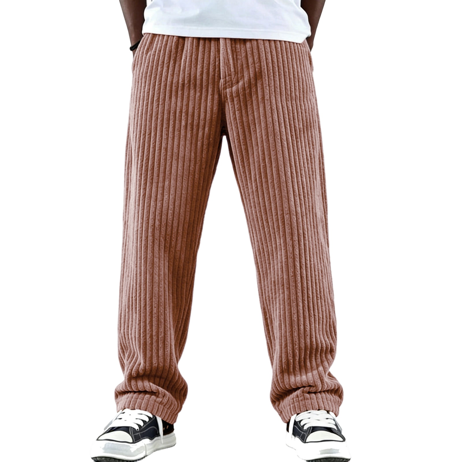 GrmtClth Corduroy Pants for Men Casual Straight Trousers Classic Wide ...