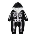 thumbnail image 1 of GrmtClth Family Halloween Onesie Full Zip Hooded Skeleton Print Long Sleeve Matching Family Cosplay Jumpsuits 12 Months, 1 of 3