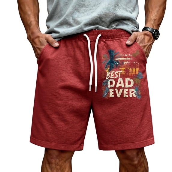 GrmtClth Father's Day Gift Casual Dad Papa Print Usa Flag Shorts Vintage 4th Of July Patriotic Short Trendy Comfortable Elastic Drawstring Independence Day Clothing Hot Pink S