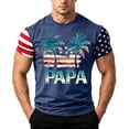 thumbnail image 1 of GrmtClth Father's Day Gift Summer Dad Papa Print American Flag Top Vintage 4th Of July Patriotic Shirt Lightweight Soft Short Sleeved Independence Day Tee Blue 3XL, 1 of 4