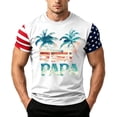 thumbnail image 1 of GrmtClth Father's Day Gift Summer Dad Papa Print American Flag Top Vintage 4th Of July Patriotic Shirts Quick Dry Comfortable Round Neck Independence Day Tee White L, 1 of 4