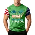 thumbnail image 1 of GrmtClth Father's Day Gift Summer Dad Papa Print American Flag Tops Classic 4th Of July Patriotic Shirts Lightweight Soft Short Sleeved Independence Day Tee Mint Green XL, 1 of 4