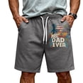 thumbnail image 1 of GrmtClth Fathers Day Gift Casual Dad Papa Print Usa Flag Shorts Vintage Fourth Of July Patriotic Shorts Lightweight Soft Elastic Drawstring Independence Day Clothing Silver S, 1 of 4