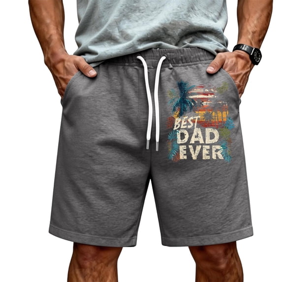 GrmtClth Fathers Day Gift Casual Dad Papa Print Usa Flag Shorts Vintage Fourth Of July Patriotic Shorts Lightweight Soft Elastic Drawstring Independence Day Clothing Silver S