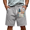 thumbnail image 1 of GrmtClth Fathers Day Gift Summer Dad Papa Print American Flag Shorts Classic 4th Of July Patriotic Shorts Fashion Soft Elastic Drawstring Independence Day Wear Light Gray L, 1 of 4