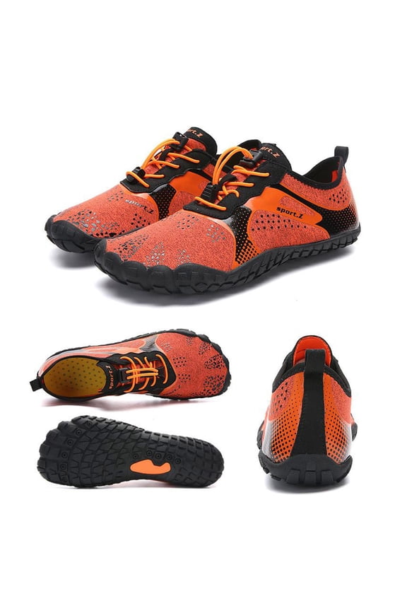 Flexible Wide Toe Hiking Footwear Swim Socks Wading Boots, Unisex Aqua Shoes Barefoot Sneakers for Rocky Creek Trekking & Shower Pilates Slippers Saffron (US/6.5)